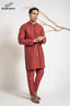 Maroon Stylish Embroidery Kurta Pajama For Men's
