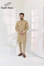 Beige Embroidered Kurta Pajama For Men's