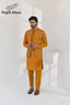 Mustard Embroidery + Handwork Work Waist Coat & Mustard Kurta Pajama For Men's