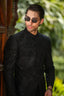 Black Handwork Embroidered Prince Coat with Classic Pant