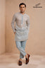 Powder Blue Embroidery Kurta Pajama For Men's
