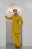 Yellow Mustard Embroidered Kurta With Bell Bottom Pajama For Men's