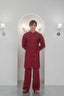 Maroon Embroidered Kurta With Bell Bottom Pajama For Men's