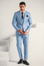 Ice Blue Elegant Coat Pant & Waistcoat For Men's