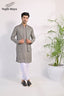 Grey Embroidery Kurta Pajama & Waist Coat For Men's