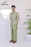 Pista Green Embroidery Prince Coat + Pista Green Front Open Embroidery Kurta Bellbottom Pajama For Men's
