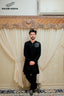 Black Velvet Front Hand Work Embroidered Kurta Pajama For Men's