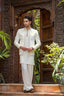 White Handwork Prince Coat with Kurta Pajama