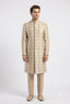 White Golden Embroidery Sherwani For Men's