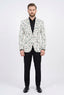 White Printed Casual Coat For Men's