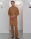 Mustard Kurta Bell Bottom Pajama + Embroidered Waist Coat For Men's