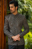 Grey Embroidered Prince Coat with Classic Pant