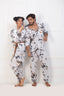 White & Gray Printed Night Suit