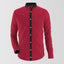 Red Formal Shirt With Black Contrast For Men's