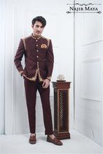 Load image into Gallery viewer, Maroon Stylish Embroidery Prince Coat For Men&#39;s