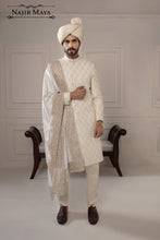 Load image into Gallery viewer, Classic White Sequence Embroidered Sherwani For Men&#39;s