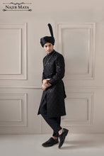Load image into Gallery viewer, Black Sequence Embroidered Sherwani For Men&#39;s