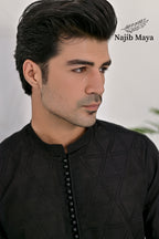 Black Embroidery Kurta Pajama For Men's