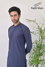 Blue Texture Kurta Pajama For Men's