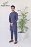 Blue Texture Kurta Pajama For Men's