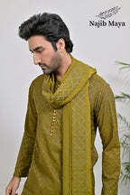 Dhaani Embroidery Kurta Pajama + Shawl For Men's