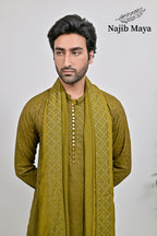 Dhaani Embroidery Kurta Pajama + Shawl For Men's