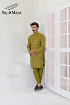 Dhaani Embroidery Waist Coat & Dhaani Embroidery Kurta Pajama For Men's