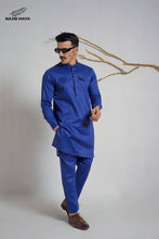 Load image into Gallery viewer, Royal Blue Pocket Style Kurta Pajama For Men&#39;s