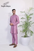 Purple Embroidery Kurta Pajama For Men's