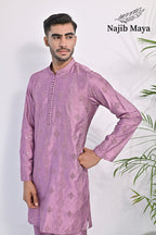 Purple Embroidery Kurta Pajama For Men's