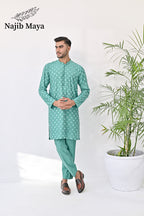 Green Embroidery Kurta Pajama For Men's
