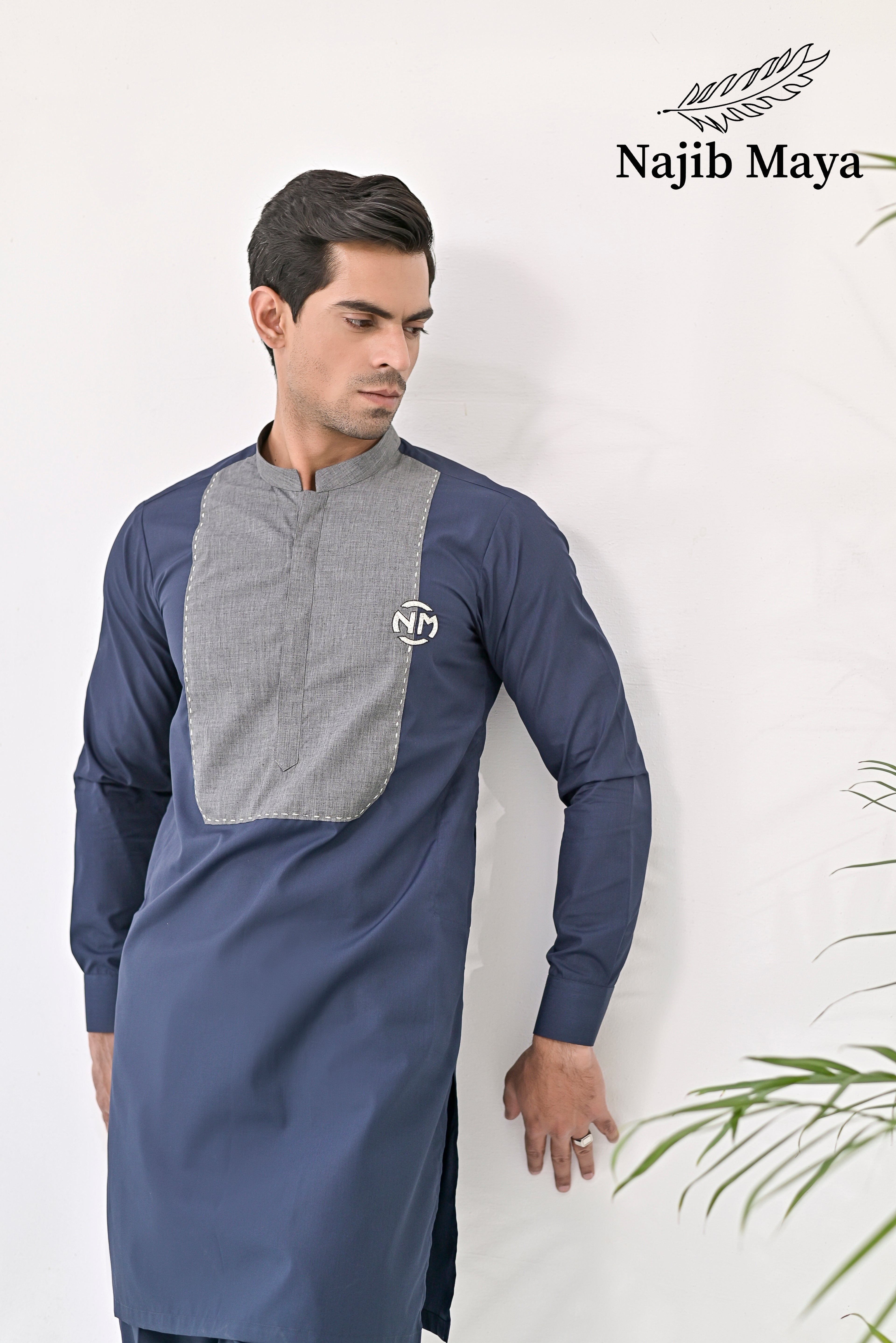 Navy Blue Kurta Pajama For Men's