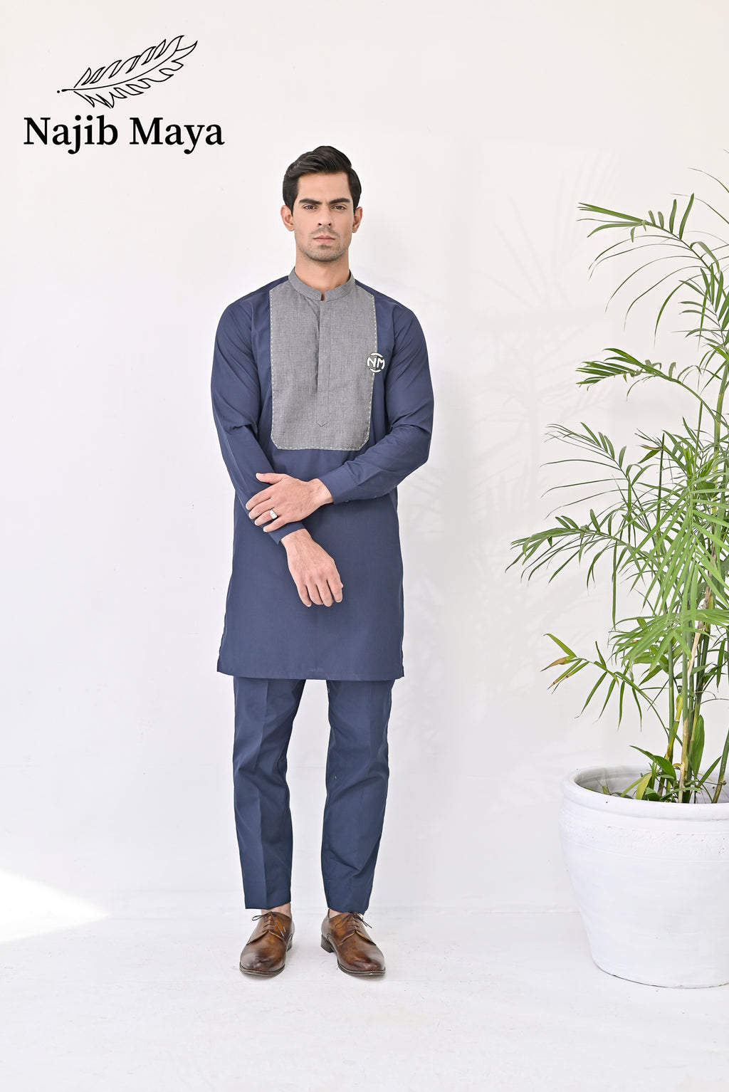 Navy Blue Kurta Pajama For Men's