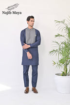 Navy Blue Kurta Pajama For Men's