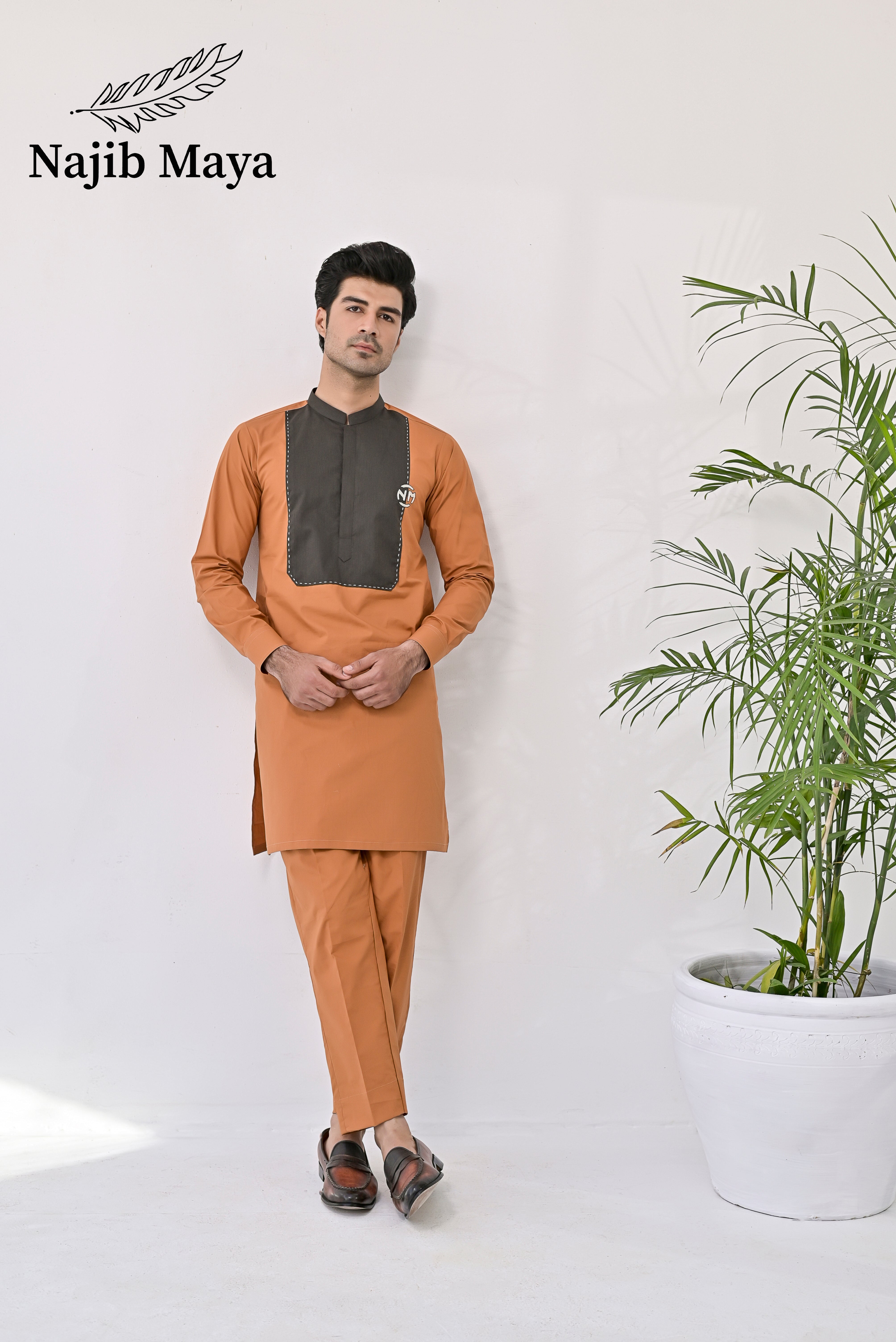 Mustard Kurta Pajama For Men's Main image