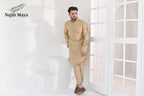 Beige Embroidered Kurta Pajama For Men's