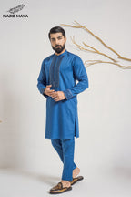 Till Blue Stylish Kurta Pajama + Shawl For Men's