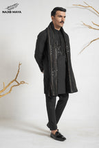 Black Stylish Kurta Pajama + Shawl For Men's
