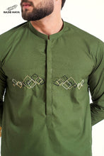 Load image into Gallery viewer, Green Front Embroidery  Kurta Pajama For Men&#39;s