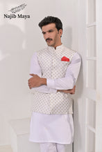 Load image into Gallery viewer, White Embroidery Waist Coat &amp; White Kurta Pajama For Men&#39;s