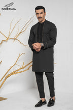 Black Stylish Kurta Pajama + Shawl For Men's