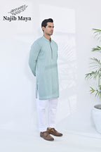 Sea Green Embroidered Kurta Pajama For Men's