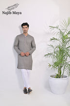 Grey Embroidered Kurta Pajama For Men's