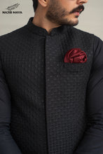 Load image into Gallery viewer, Black Embroidery Waistcoat + Black Kurta Pajama For Men&#39;s