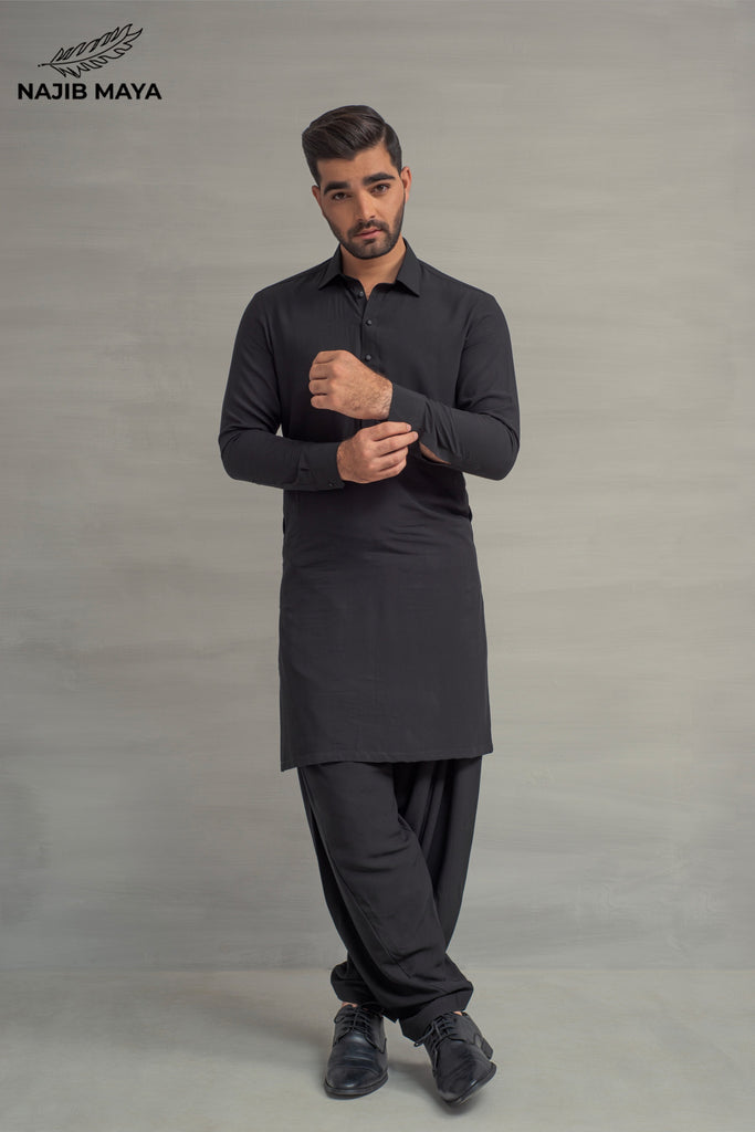 Black Shalwar Kameez For Men's