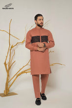 Load image into Gallery viewer, Peach Front Embroidery Kurta Pajama For Men&#39;s