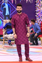 Load image into Gallery viewer, Maroon Embroidered Kurta Pajama For Men&#39;s