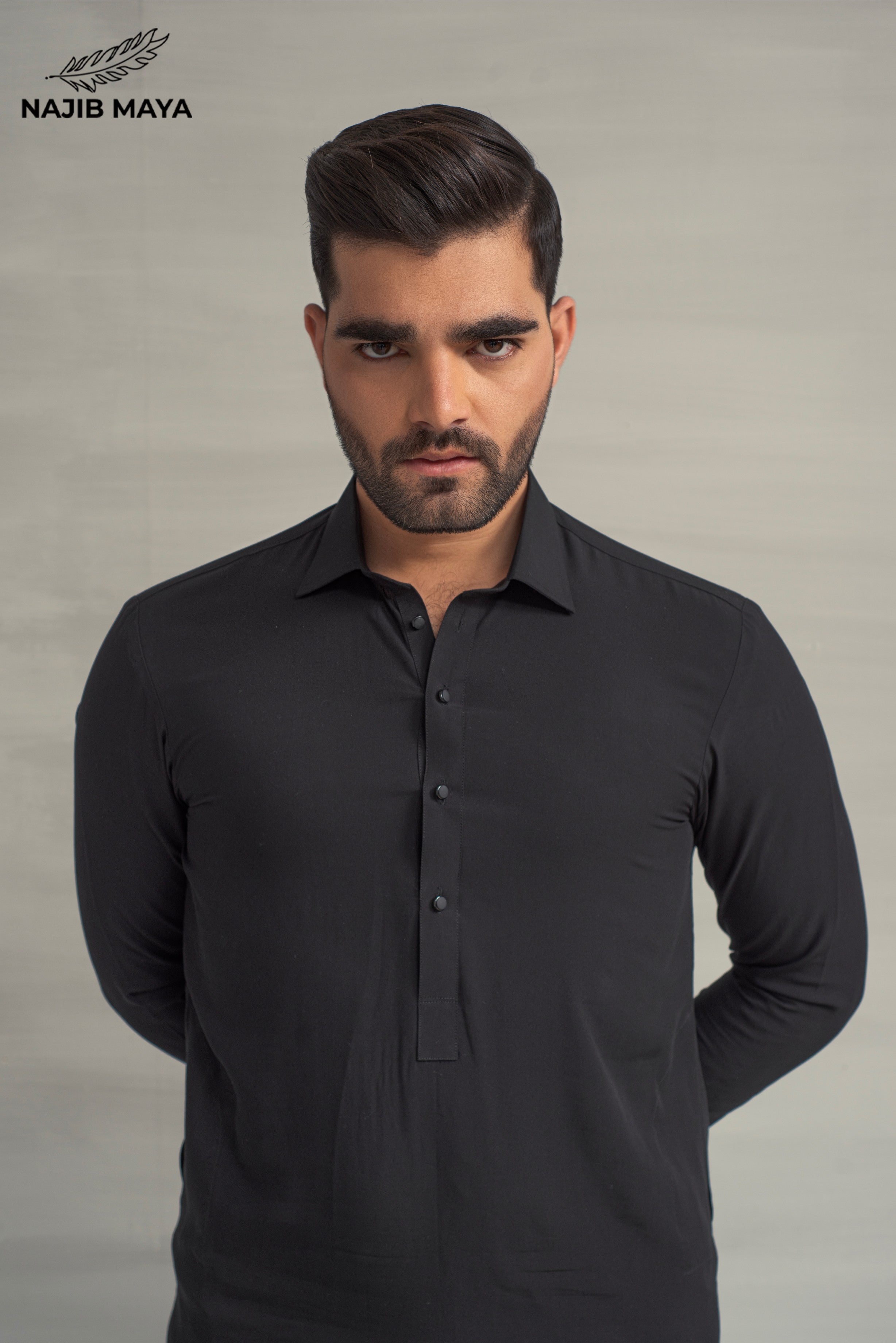 Black Shalwar Kameez For Men's Secondary image
