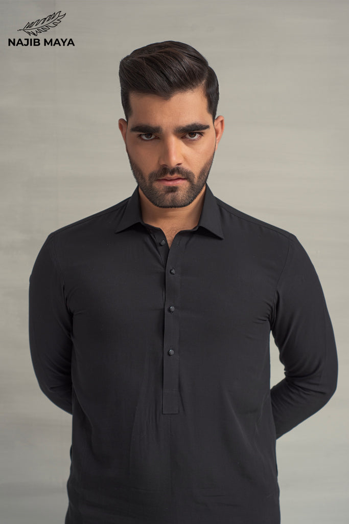 Black Shalwar Kameez For Men's