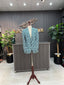Royal Blue Printed Casual Coat For Men's
